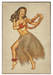 Hawaiian Hula Vintage Pin-Up Island Girl Tropical Art Rendering - Prints54.com