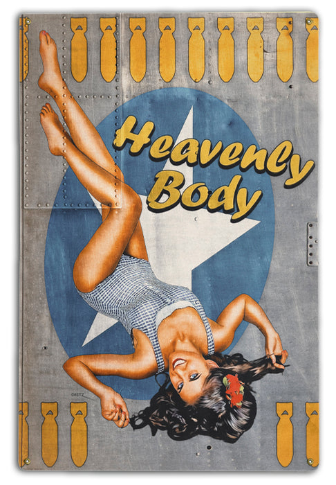 Heavenly Body WW2 Bomber Pin-Up Girl Art Rendering - Prints54.com