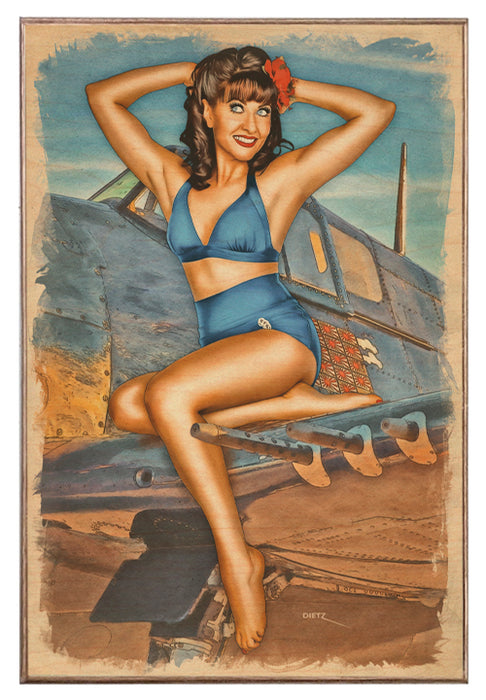 Hellcat Honey WW2 Fighter Pin-Up Girl Art Rendering - Prints54.com