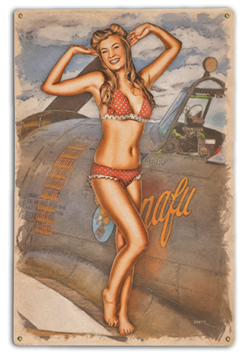 Hey Cadet! Pilot Aviation Pin-Up Girl Art Rendering - Prints54.com