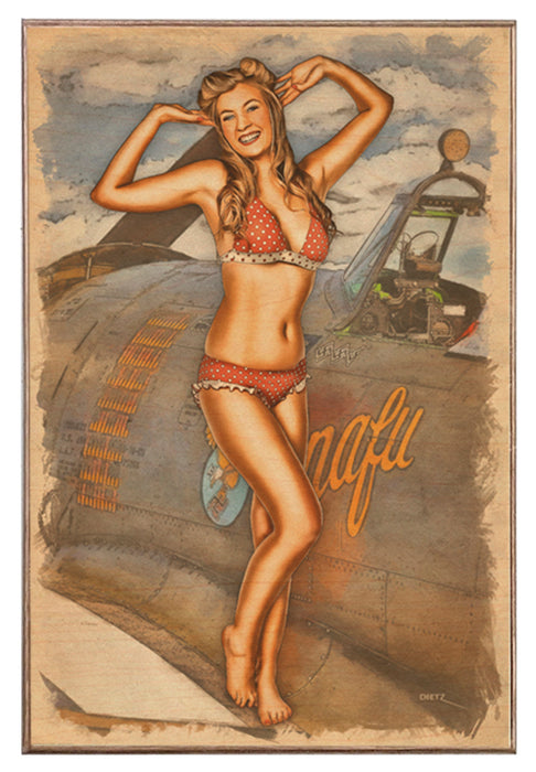 Hey Cadet! Pilot Aviation Pin-Up Girl Art Rendering - Prints54.com