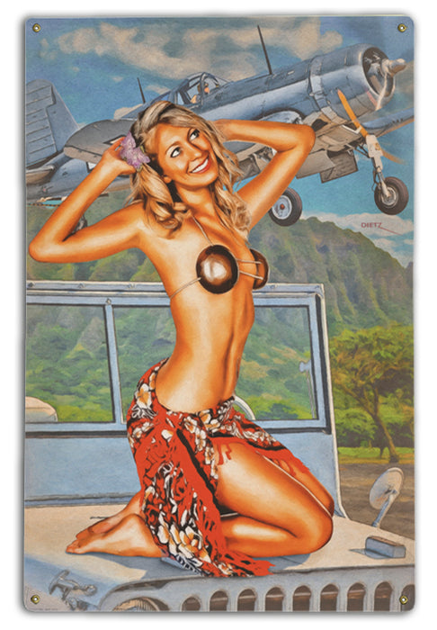 Hurry Back Now War Years Vintage Pin-Up Girl Art Rendering - Prints54.com