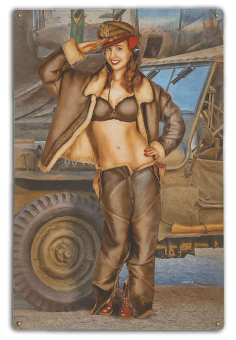 Military Pin-Up Girl I'm your Driver! Jeep Art Rendering - Prints54.com