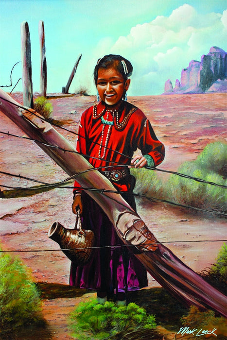 Navajo Native American Girl Nature Wood And Metal Sign - Prints54.com