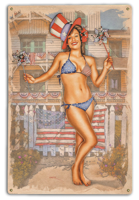 In the Patriotic Mood Pin-Up Girl Art Rendering - Prints54.com