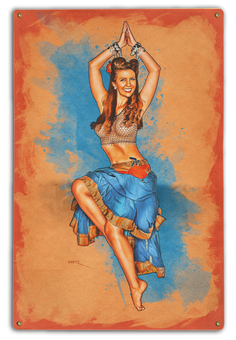 Indian Summer Pin-Up Girl Art Rendering - Prints54.com