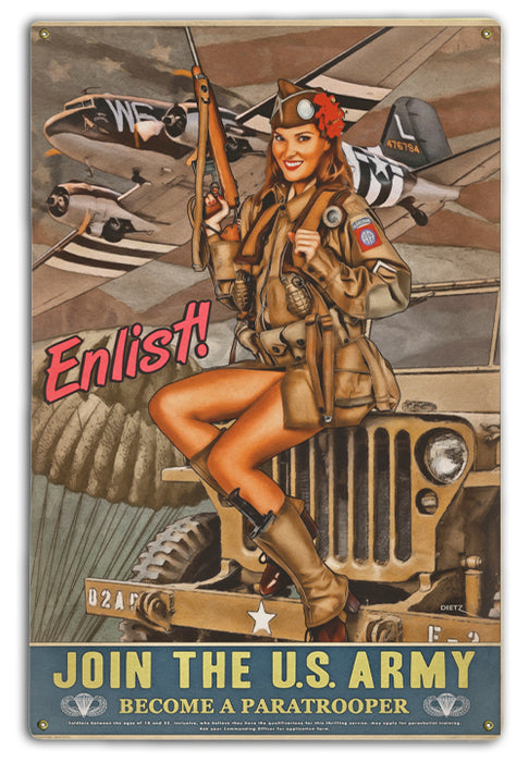 Join the US Army! Vintage Military Pin-Up Girl Art Rendering - Prints54.com