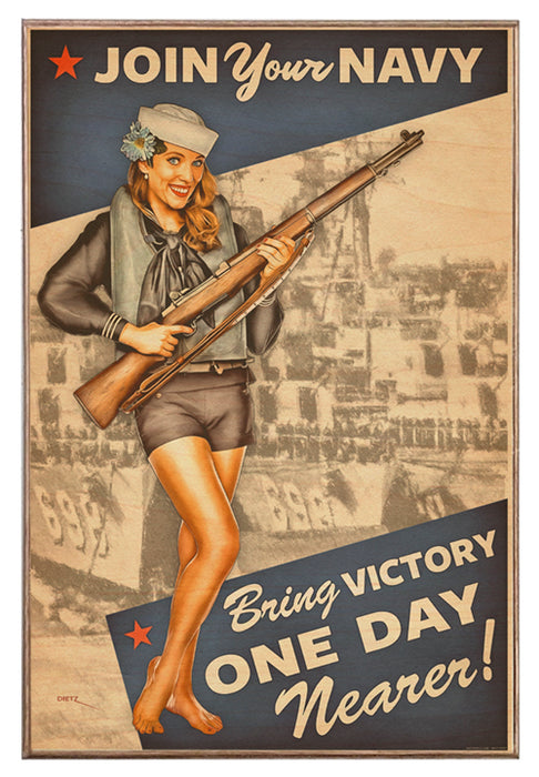 Join Your Navy Military Vintage Pin-Up Girl Art Rendering - Prints54.com