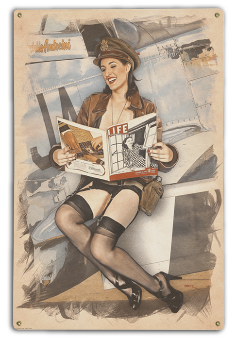 WW2 Vintage Military Pin-Up Girl Life Back Home Art Rendering - Prints54.com