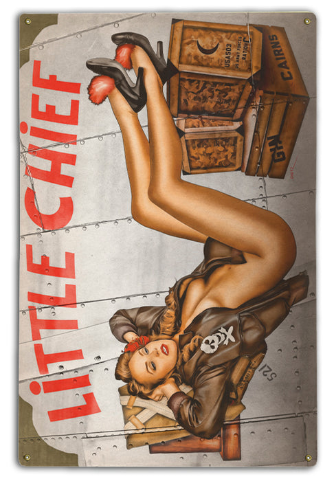 Little Chief Pin-Up Girl Art Rendering - Prints54.com