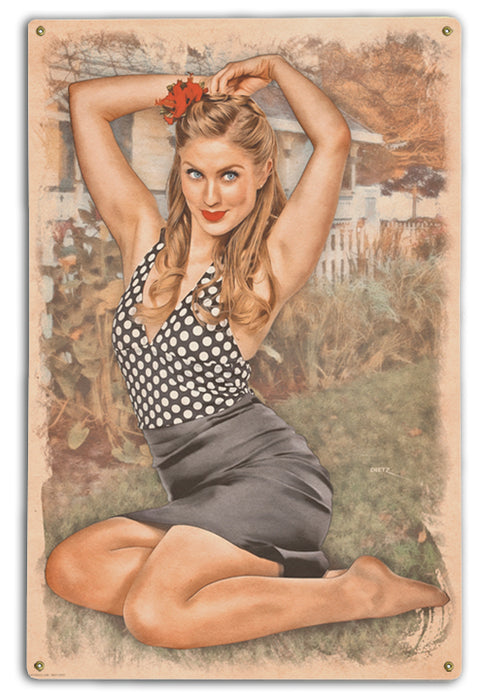 Longing for Summer Pin-Up Girl Art Rendering - Prints54.com