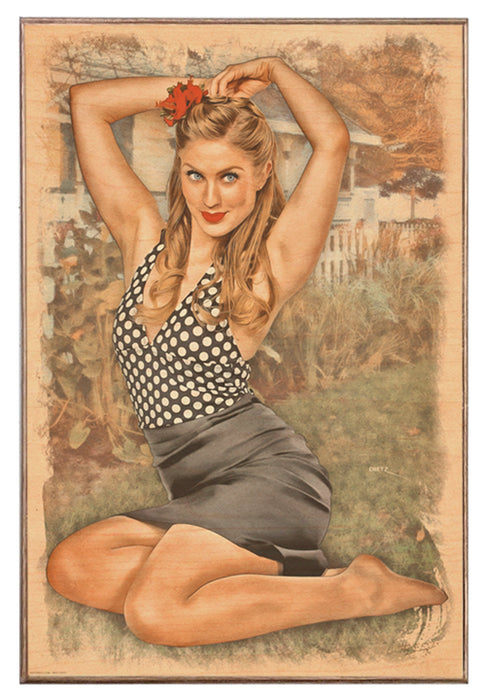 Longing for Summer Pin-Up Girl Art Rendering - Prints54.com