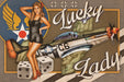 Lucky Lady P-51 Mustang Military Pin-Up Girl Art Rendering - Prints54.com