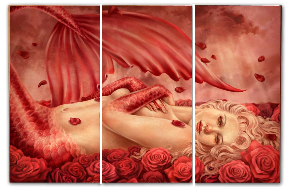 Sea of Roses Triptych Art Rendering - Prints54.com