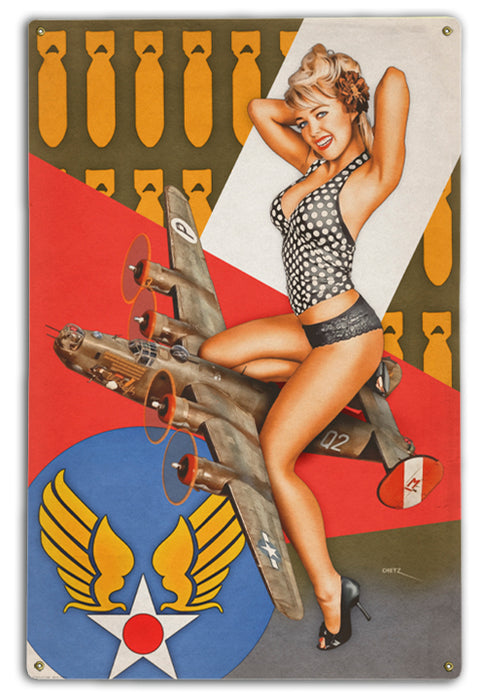 Miss Liberator WW 2 Bomber Pin-Up Girl Art Rendering - Prints54.com