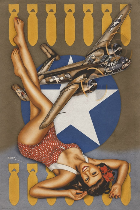 Mitchell Maiden WW2 Bomber Pin-Up Girl Art Rendering - Prints54.com