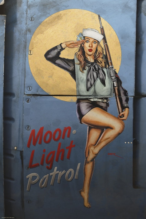 Moonlight Patrol Military Pin-Up Girl Art Rendering - Prints54.com