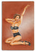 Morning Stretch Vintage Pin-Up Girl Art Rendering - Prints54.com