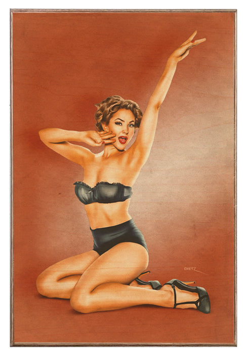 Morning Stretch Vintage Pin-Up Girl Art Rendering - Prints54.com