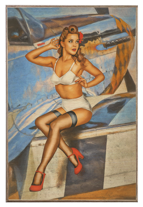 P-51 Mustang Fighter Goddess Pin-Up Girl Art Rendering - Prints54.com