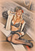 Mustang Salute WW2 Pilot Vintage Pin-Up Girl Art Rendering - Prints54.com