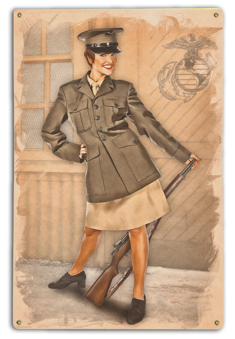 My My Marine Vintage Military Pin-Up Girl Art Rendering - Prints54.com