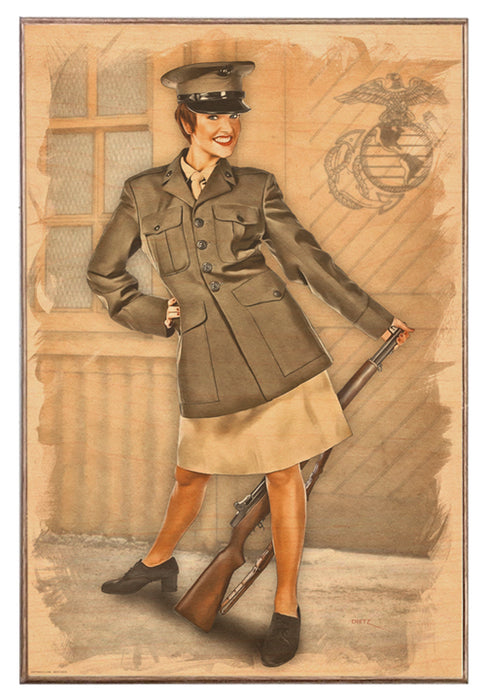 My My Marine Vintage Military Pin-Up Girl Art Rendering - Prints54.com