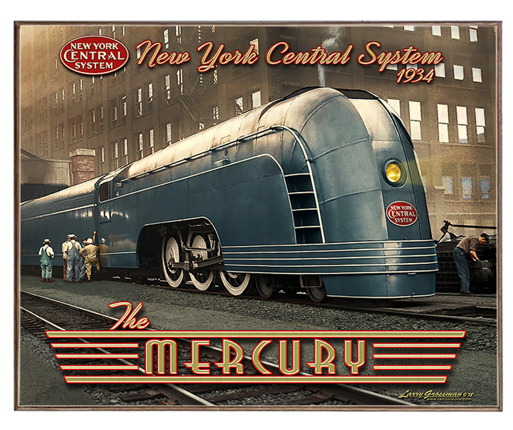 N.Y. Central Mercury Train Art Rendering - Prints54.com