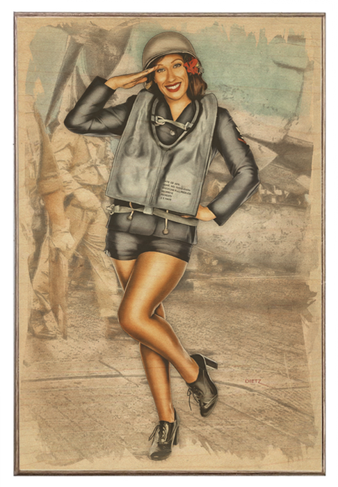 US Navy Naval Watch Vintage Military Pin-Up Girl Art Rendering - Prints54.com