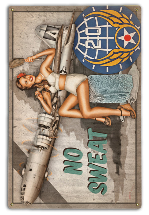 US 20th Air Force No Sweat Bomber Girl Pin-Up Art Art Rendering - Prints54.com