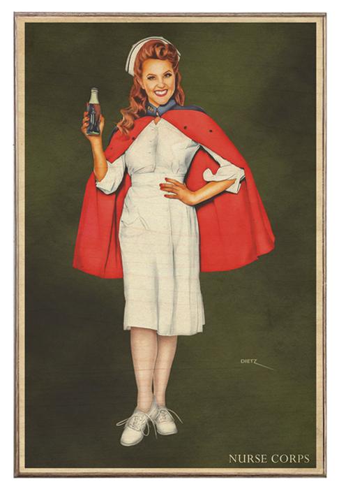 Vintage Nurse Salute Art Rendering - Prints54.com