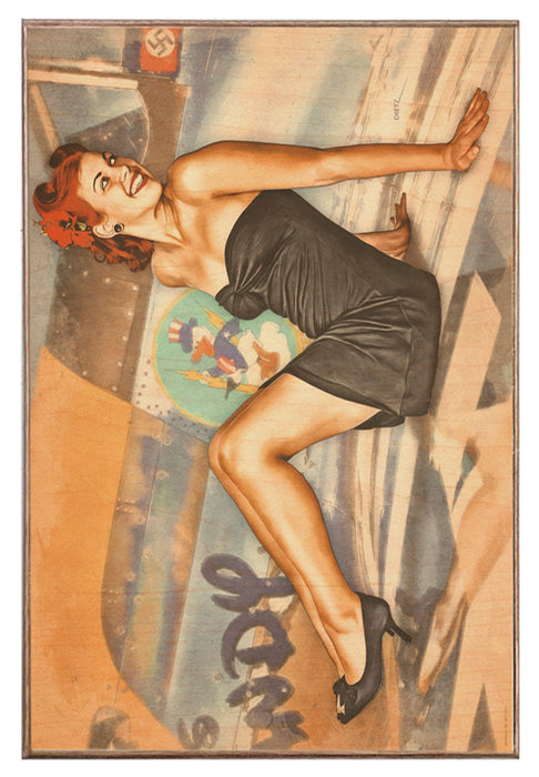 Vintage WW2 Pin-Up Girl On a Wing and a Prayer Art Rendering - Prints54.com