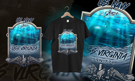 USS Virginia SSN-774 Submarine Warfare T-Shirt - Prints54.com