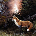 Red Oval Fox Wilderness Nature Art Rendering - Prints54.com