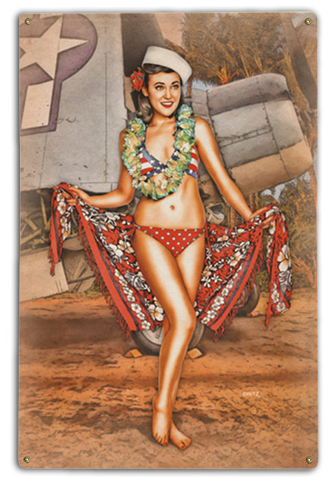 Pacific Princess WW2 Pin-Up Girl Art Rendering - Prints54.com