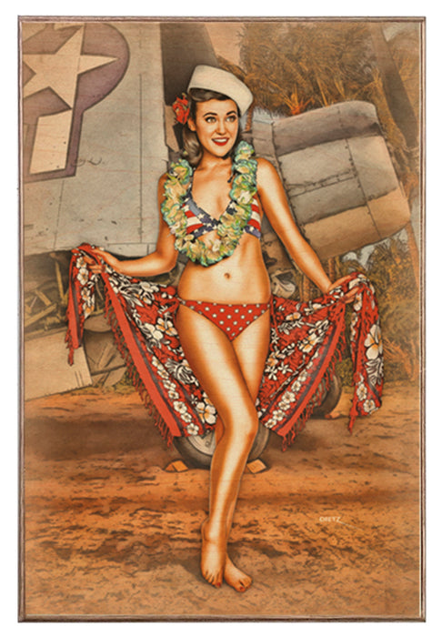 Pacific Princess WW2 Pin-Up Girl Art Rendering - Prints54.com