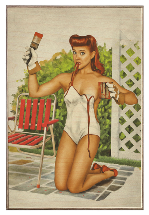 Painting Faux Pas Vintage Pin-Up Girl Art Rendering - Prints54.com