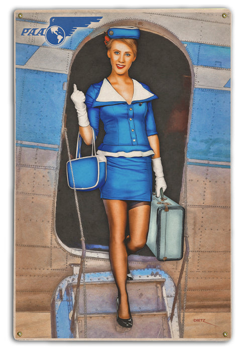 Pan Am Cutie Airlines Pin-Up Girl Art Rendering - Prints54.com