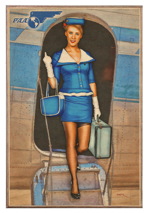 Pan Am Cutie Airlines Pin-Up Girl Art Rendering - Prints54.com