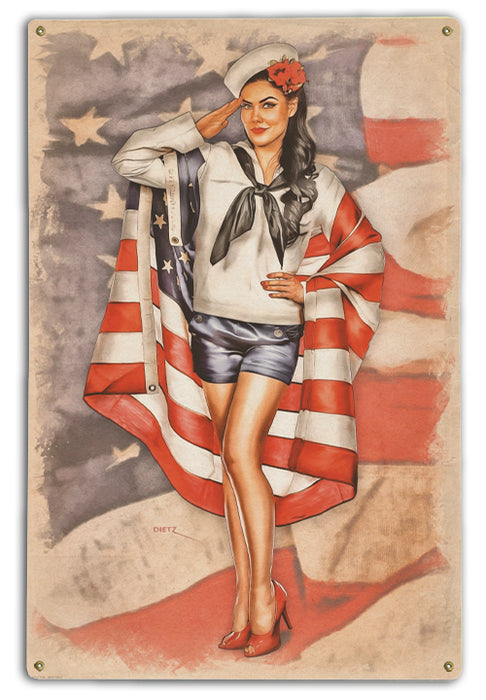 Patriot Day Sailor Pin-Up Girl Art Rendering - Prints54.com