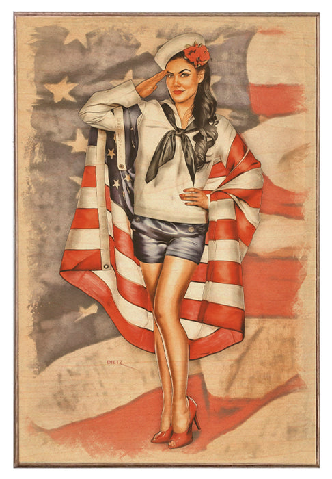 Patriot Day Sailor Pin-Up Girl Art Rendering - Prints54.com