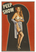 Peep Show Keyhole Pin-Up Girl Art Rendering - Prints54.com