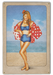 Polka Dots At The Beach Vintage Pin-Up Girl Art Rendering - Prints54.com