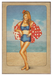 Polka Dots At The Beach Vintage Pin-Up Girl Art Rendering - Prints54.com