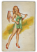 Pretty Hitchhiker Hobo Vintage Pin-Up Girl Art Rendering - Prints54.com