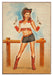 Cowgirl Put 'Em up! 6-Shooter Vintage Pin-Up Girl Art Rendering - Prints54.com