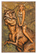 Queen of the Dinosaurs T-Rex Vintage Jungle Pin-Up Girl Art Rendering - Prints54.com