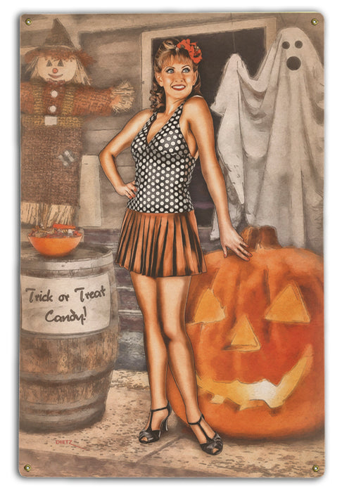 Ready for Halloween Pin-Up Girl Art Rendering - Prints54.com