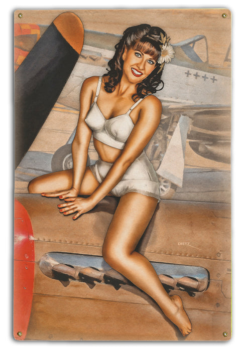 Ready to Fly! Aviation Pin-Up Girl Art Rendering - Prints54.com