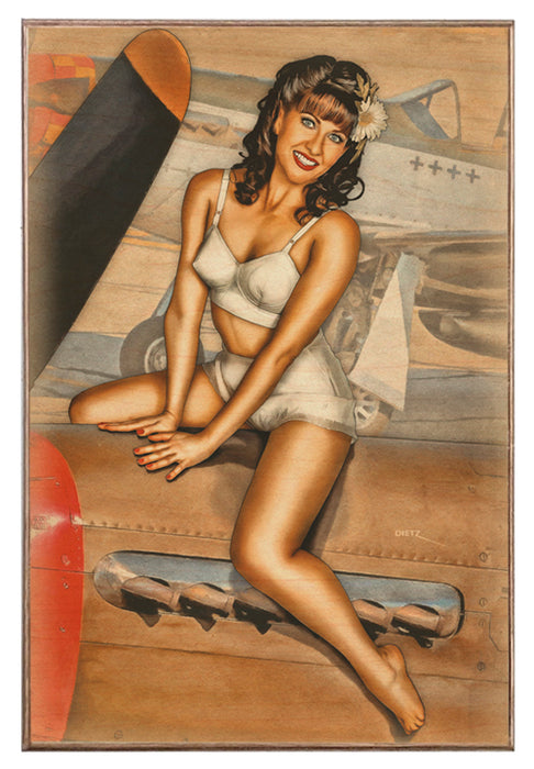 Ready to Fly! Aviation Pin-Up Girl Art Rendering - Prints54.com